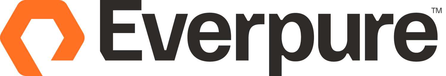 Everpure logo: orange hexagonal emblem to the left and the word 'Everpure' in dark gray